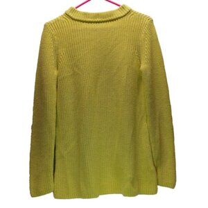 Talbots Petites Women's Yellow Cotton Cable Knit Sweater Size Small EUC